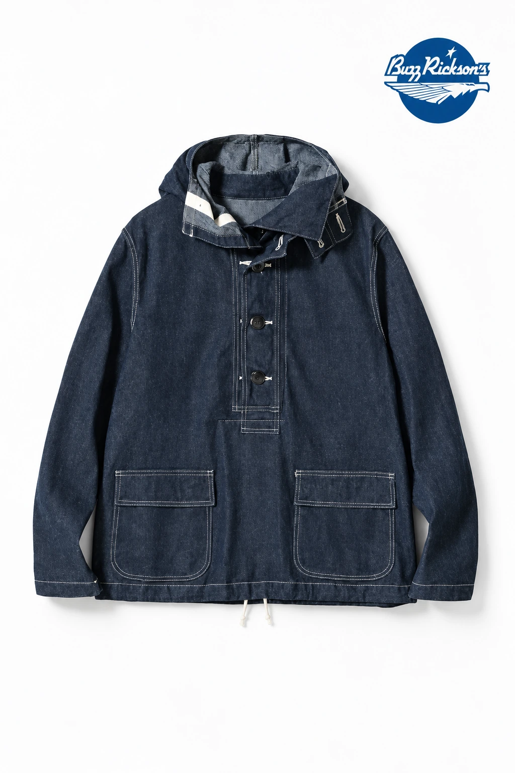 牛仔经典外套，BR11703，带蓝色品牌标识的改版设计展示