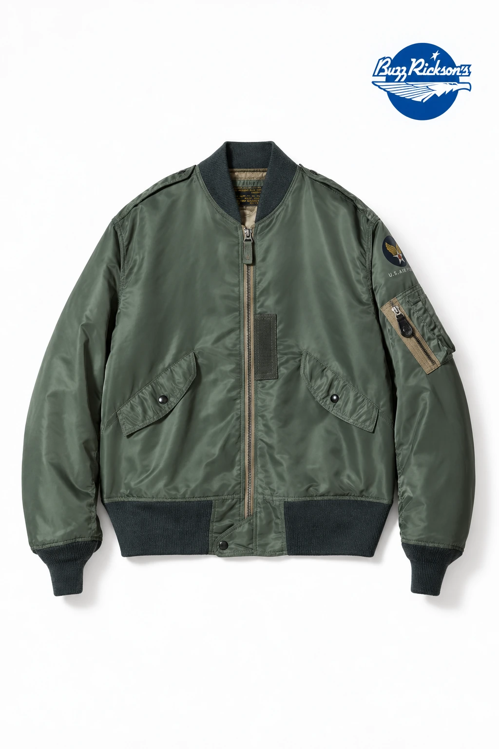 L-2B 经典外套，BR14870，带蓝色品牌标识的改版设计展示