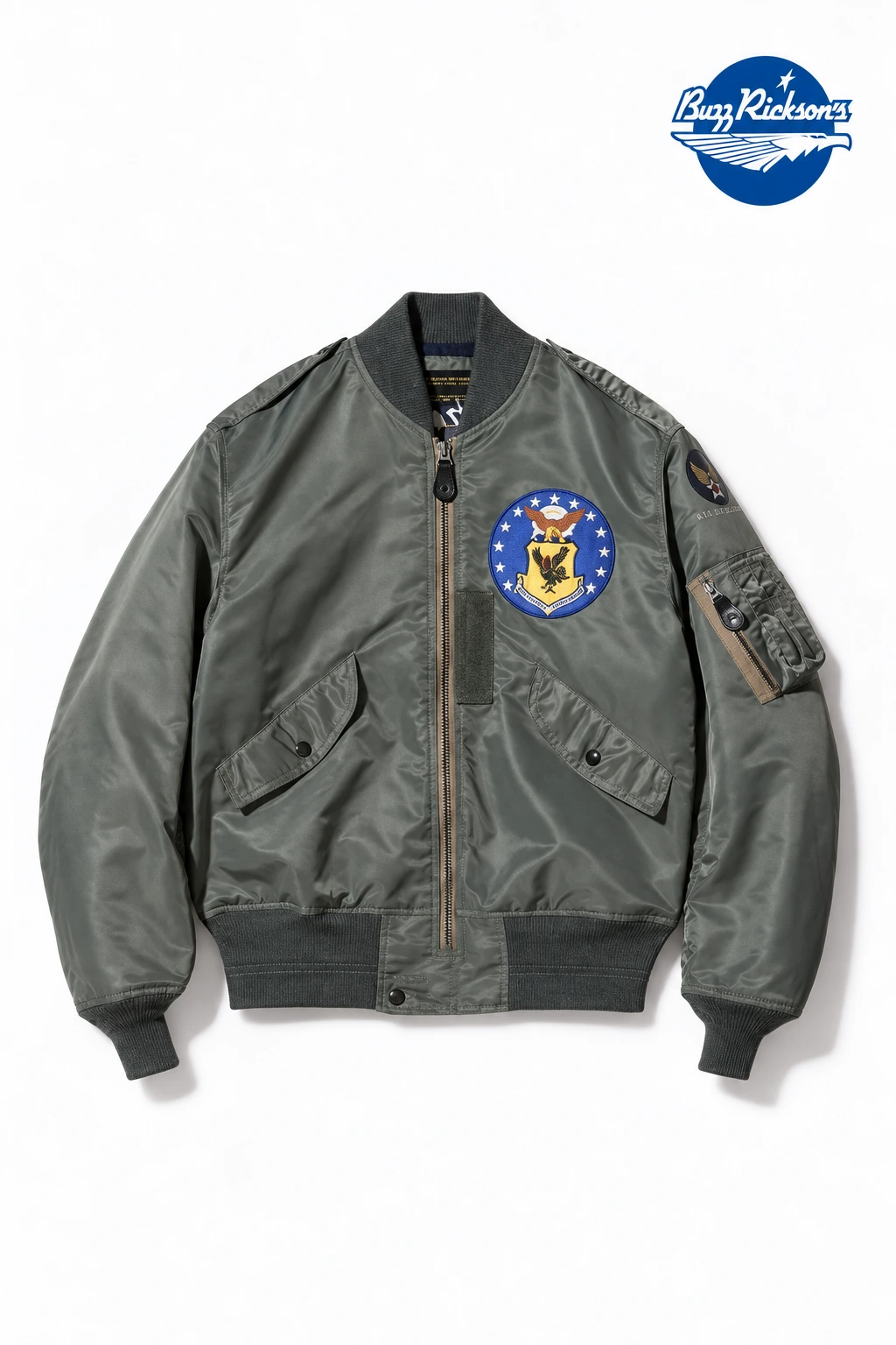 L-2B 经典外套,BR15281,带蓝色品牌标识的改版设计展示