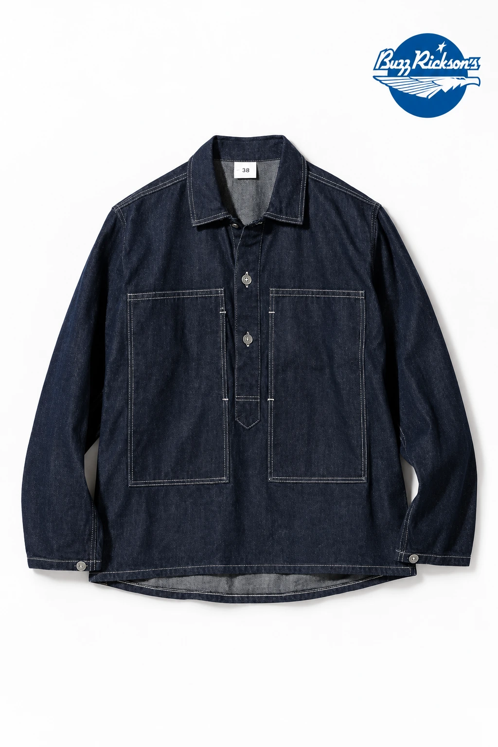 牛仔经典外套，BR15301，带蓝色品牌标识的改版设计展示