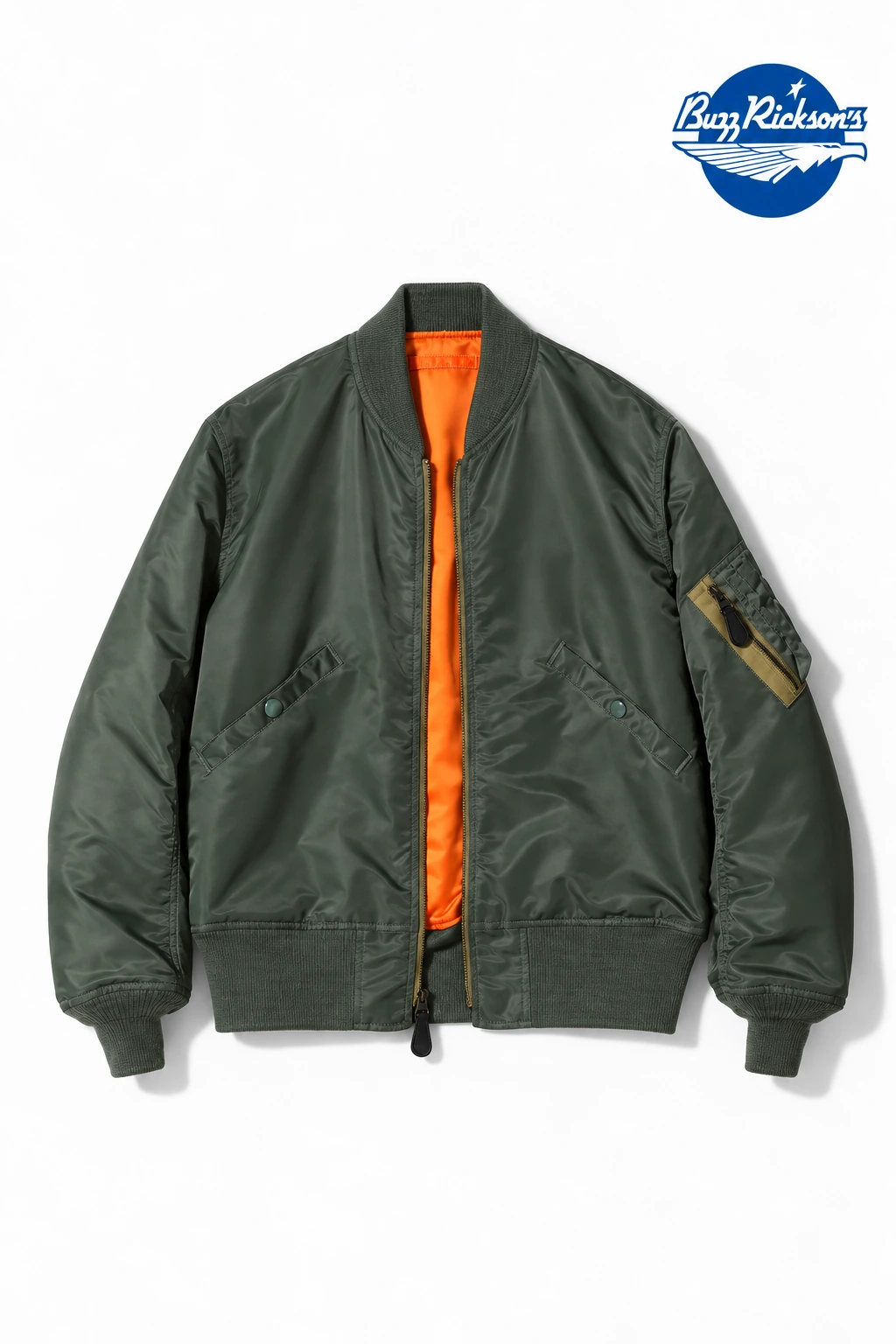 L-2B 经典外套，BR15563，带蓝色品牌标识的改版设计展示
