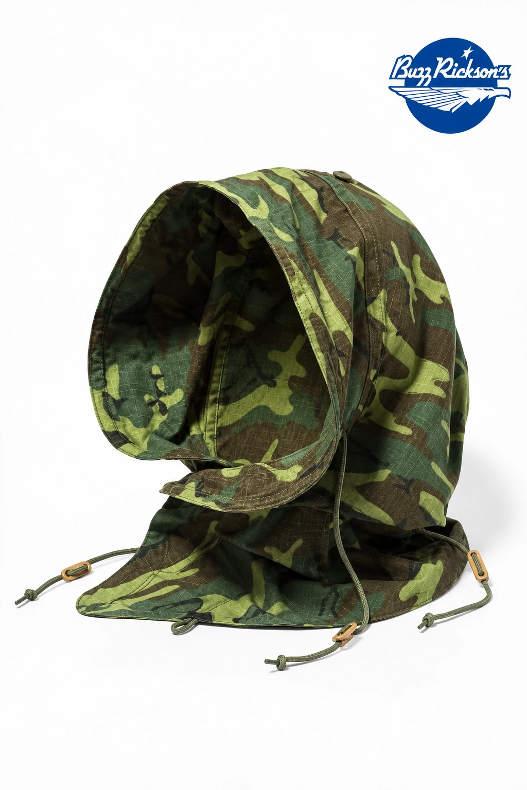 M-65 迷彩服装组件,BR15845,带蓝色品牌标识的改版设计展示