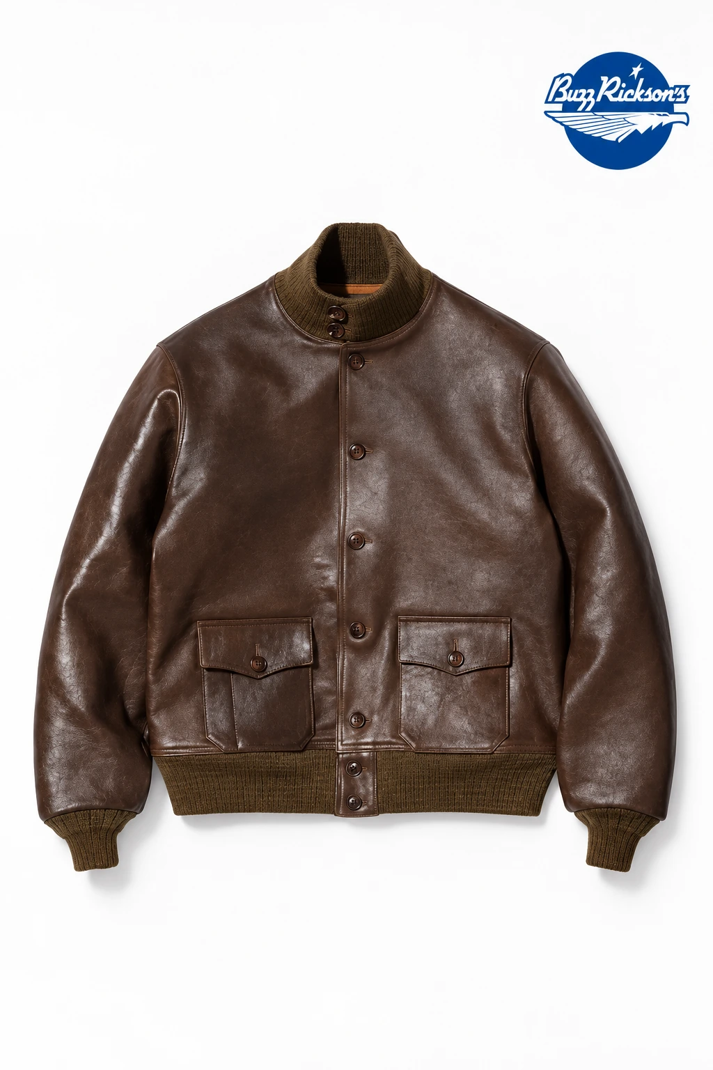 A-1 经典外套，BR80635，带蓝色品牌标识的改版设计展示